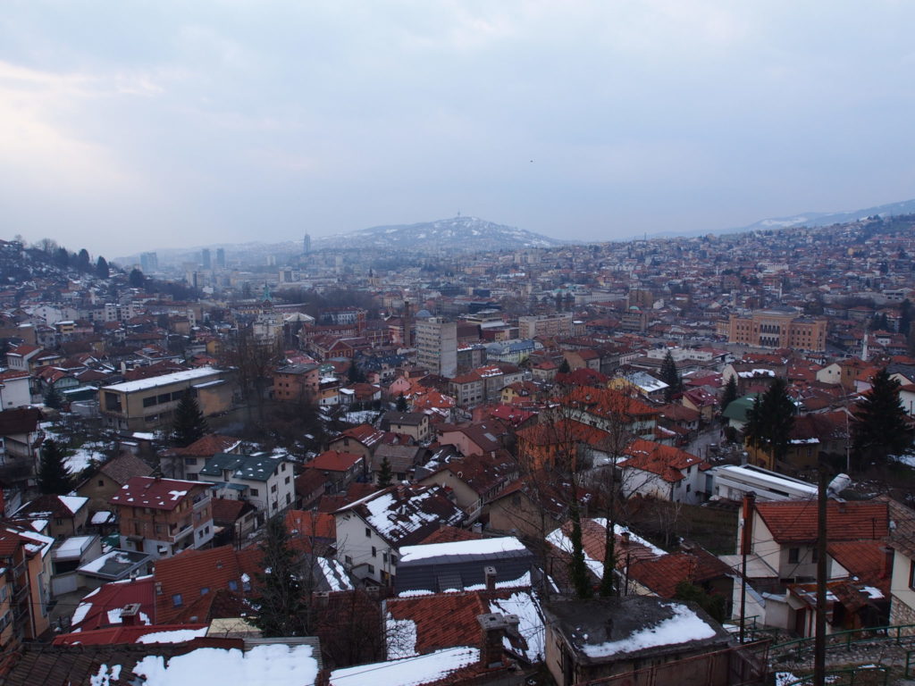 sarajevo trebevic inverno bosnia panorama